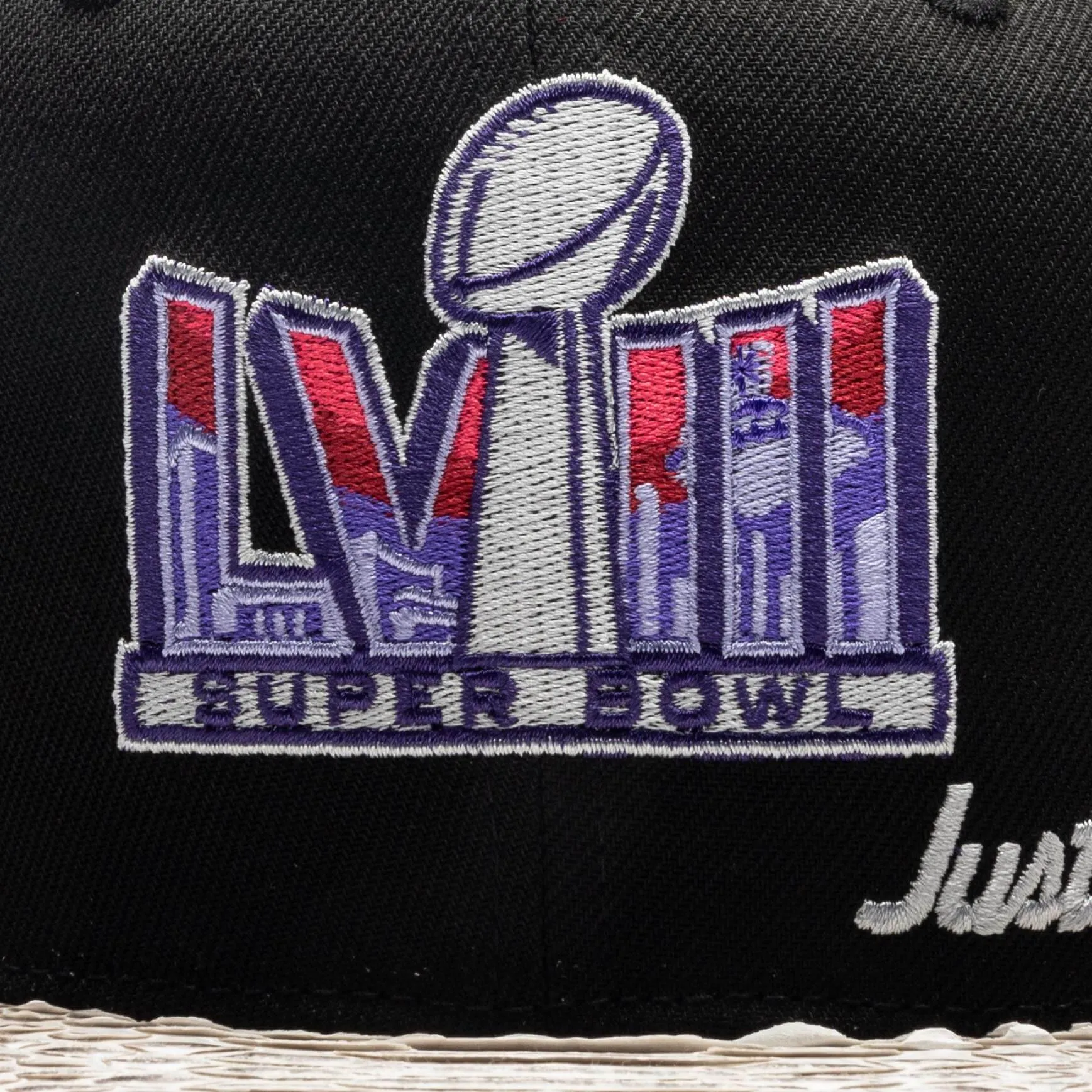 Just Don x Usher Super Bowl LVIII 9FIFTY Snapback Hat - Black/Natural Python