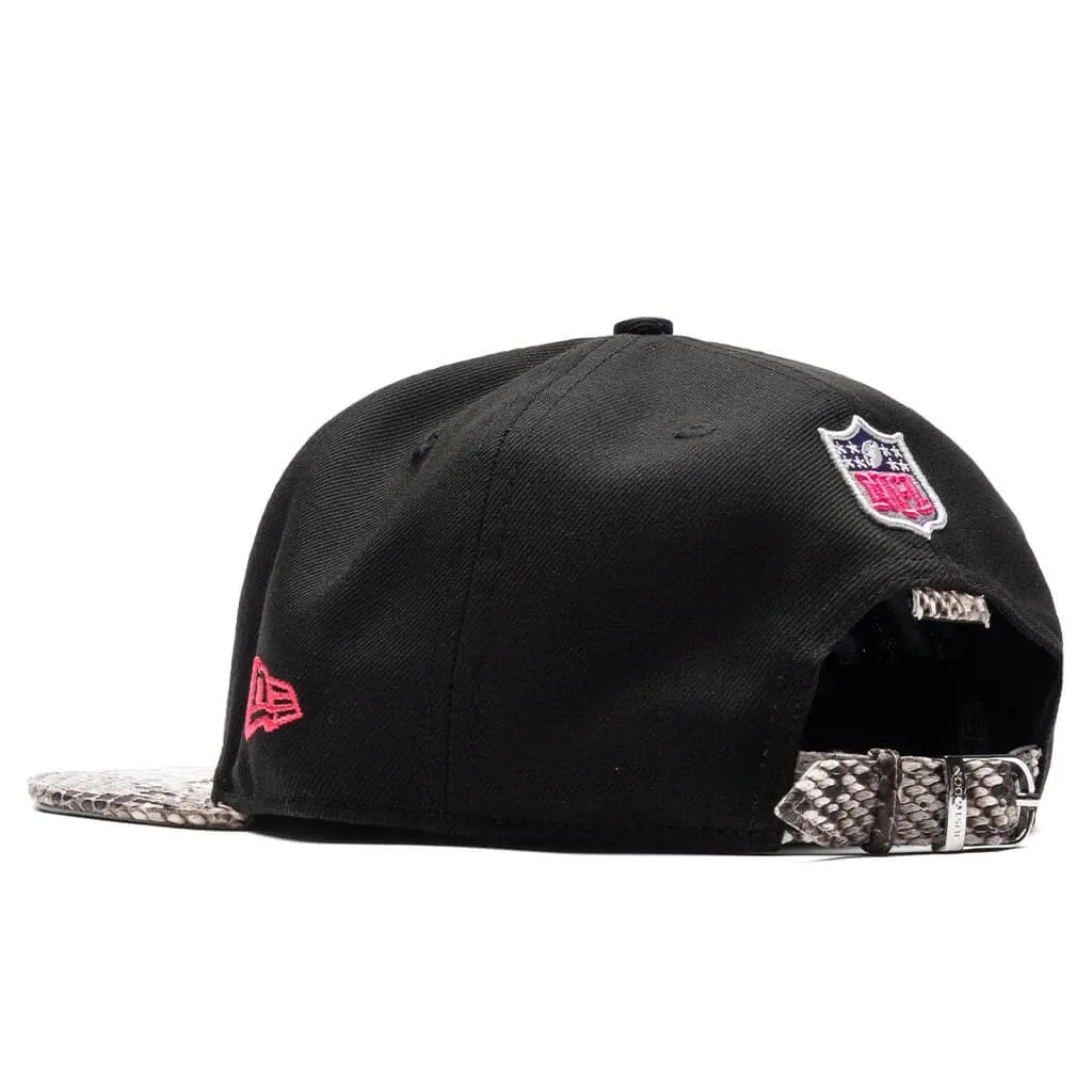 Just Don x Usher Super Bowl LVIII 9FIFTY Snapback Hat - Black/Natural Python