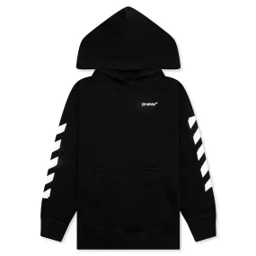 Kids Rubber Arrow Hoodie - Black/White