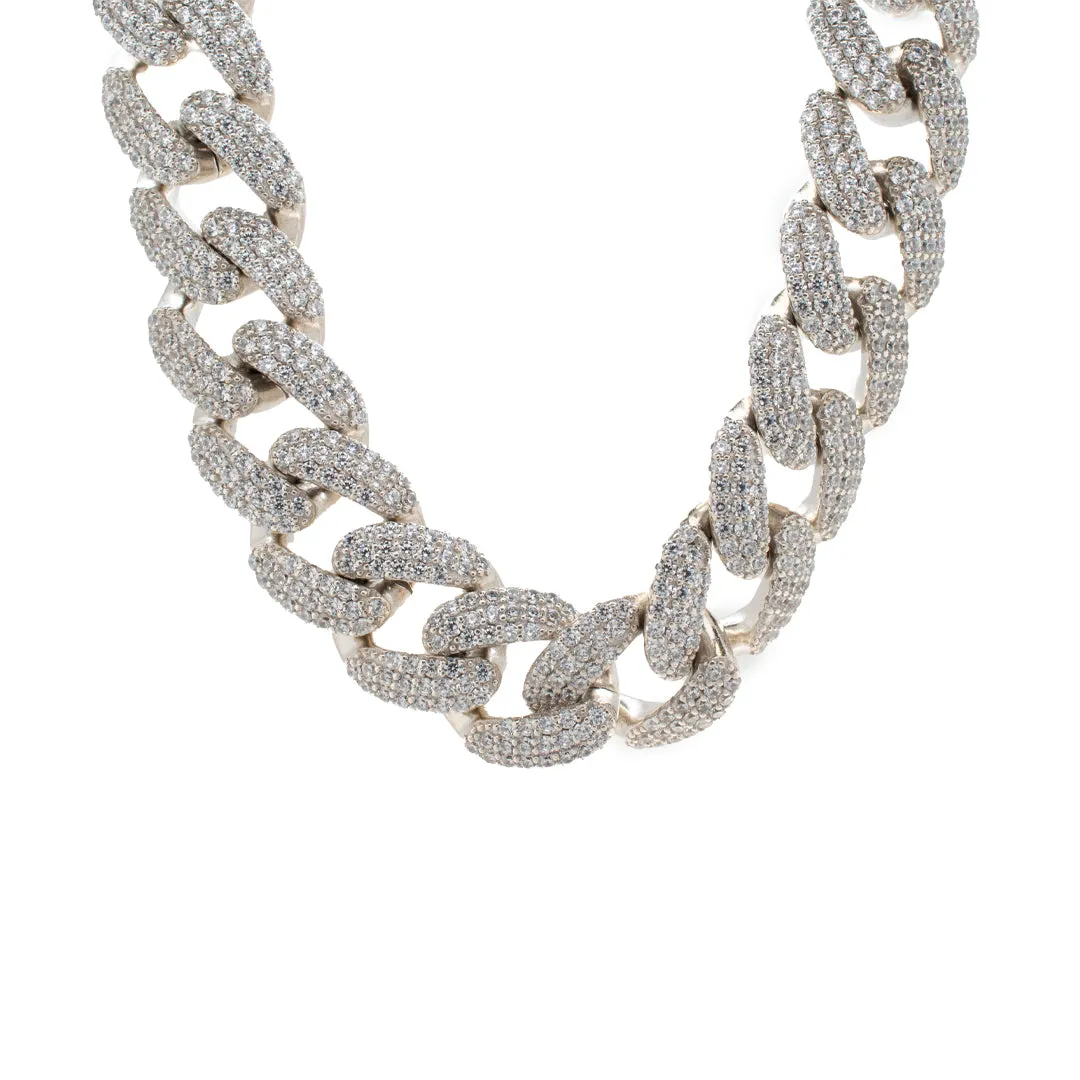 Ladies Silver Cuban Chain Necklace