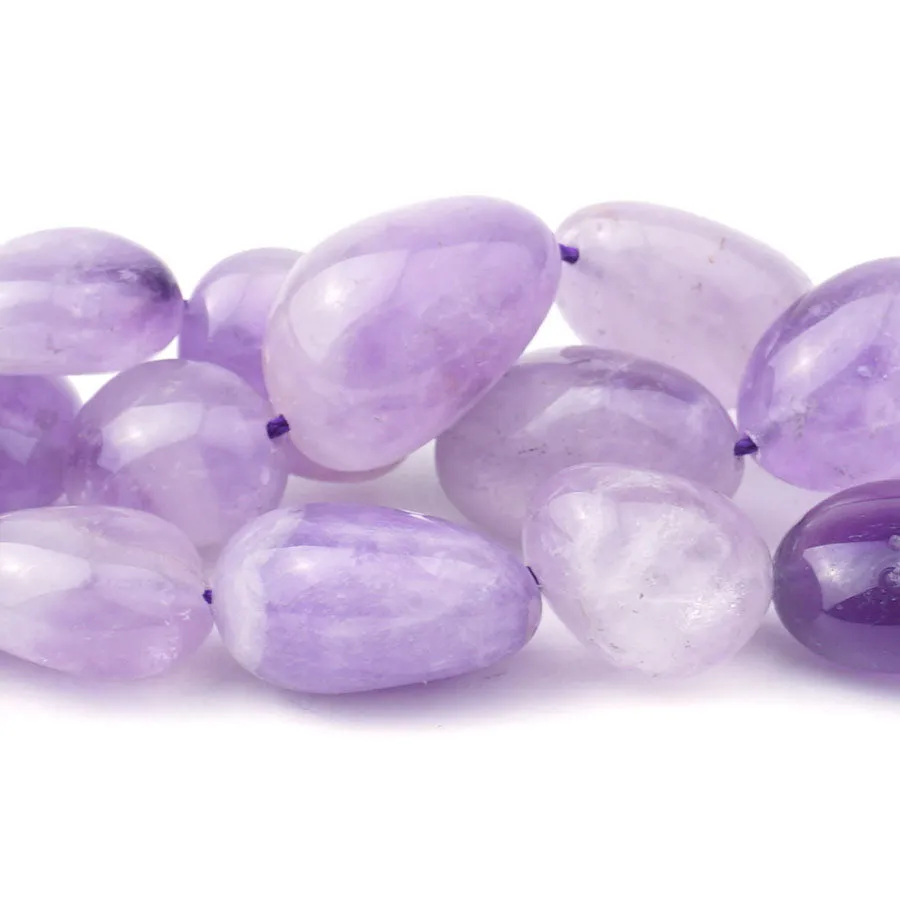 Lavender Amethyst 15-18X18-25mm Nugget Feather - 15-16 Inch