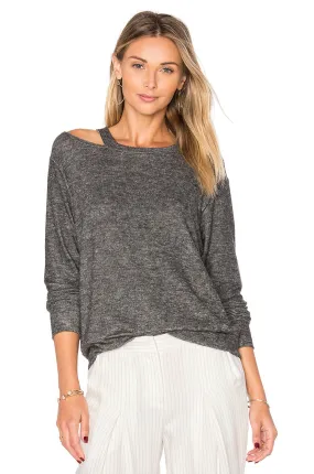 LNA Bolero Cut Out Sweater Grey