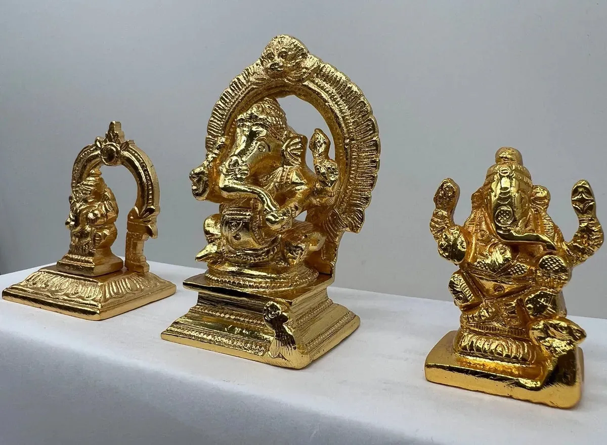 Lord Ganesh Brass Idol - High Quality Gold Finish Brass