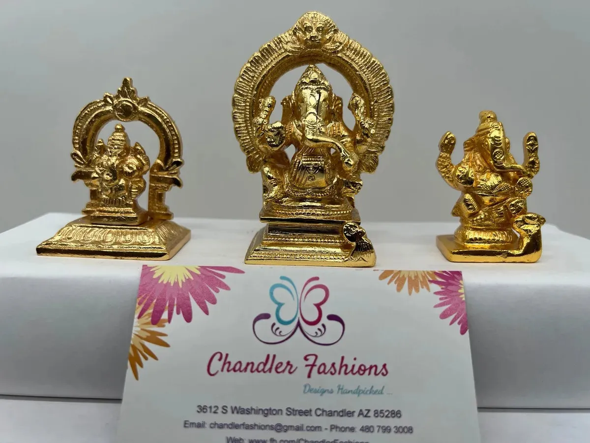 Lord Ganesh Brass Idol - High Quality Gold Finish Brass