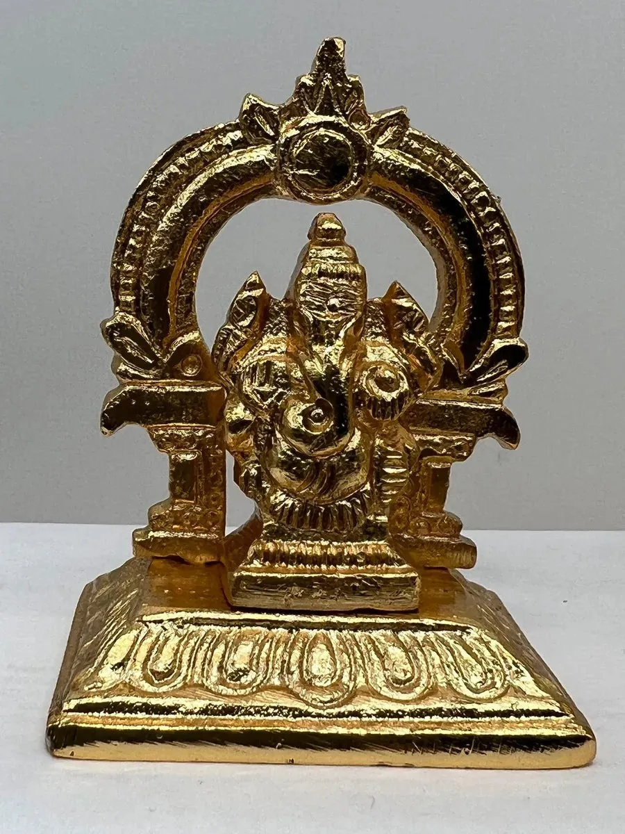 Lord Ganesh Brass Idol - High Quality Gold Finish Brass