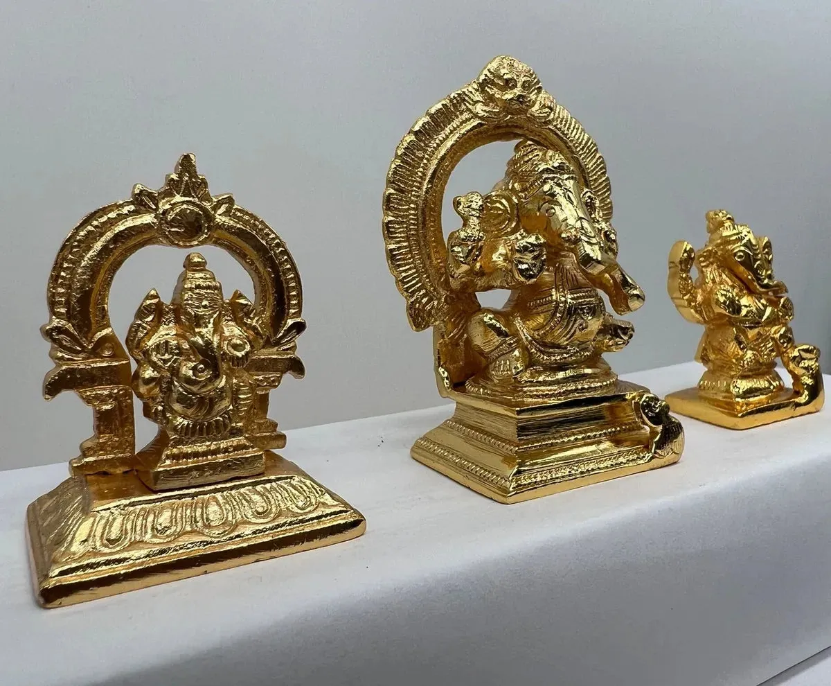 Lord Ganesh Brass Idol - High Quality Gold Finish Brass