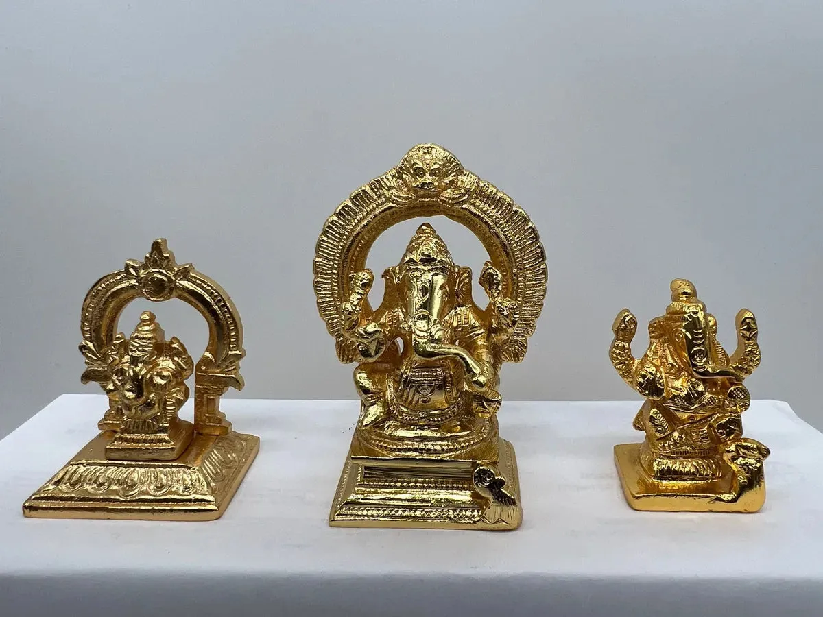 Lord Ganesh Brass Idol - High Quality Gold Finish Brass