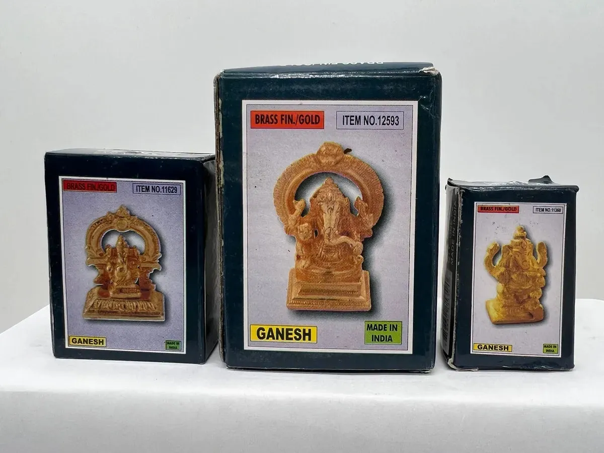 Lord Ganesh Brass Idol - High Quality Gold Finish Brass