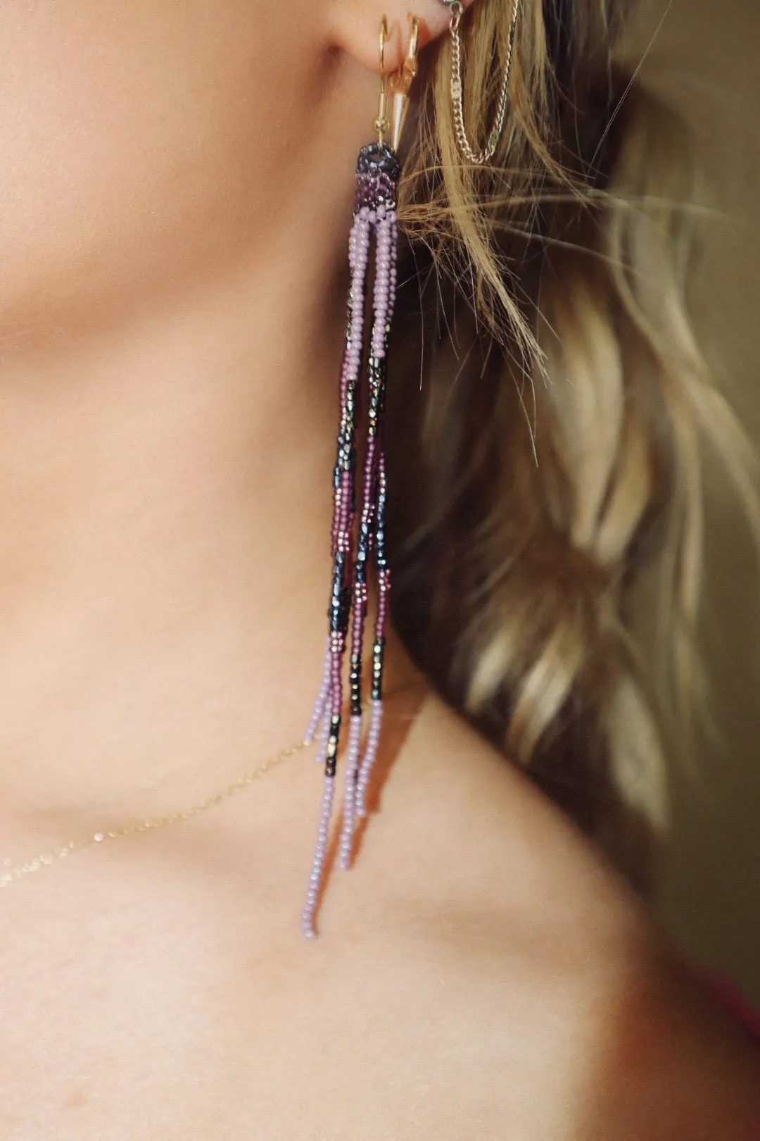 Marcella Fringe Beaded Earring