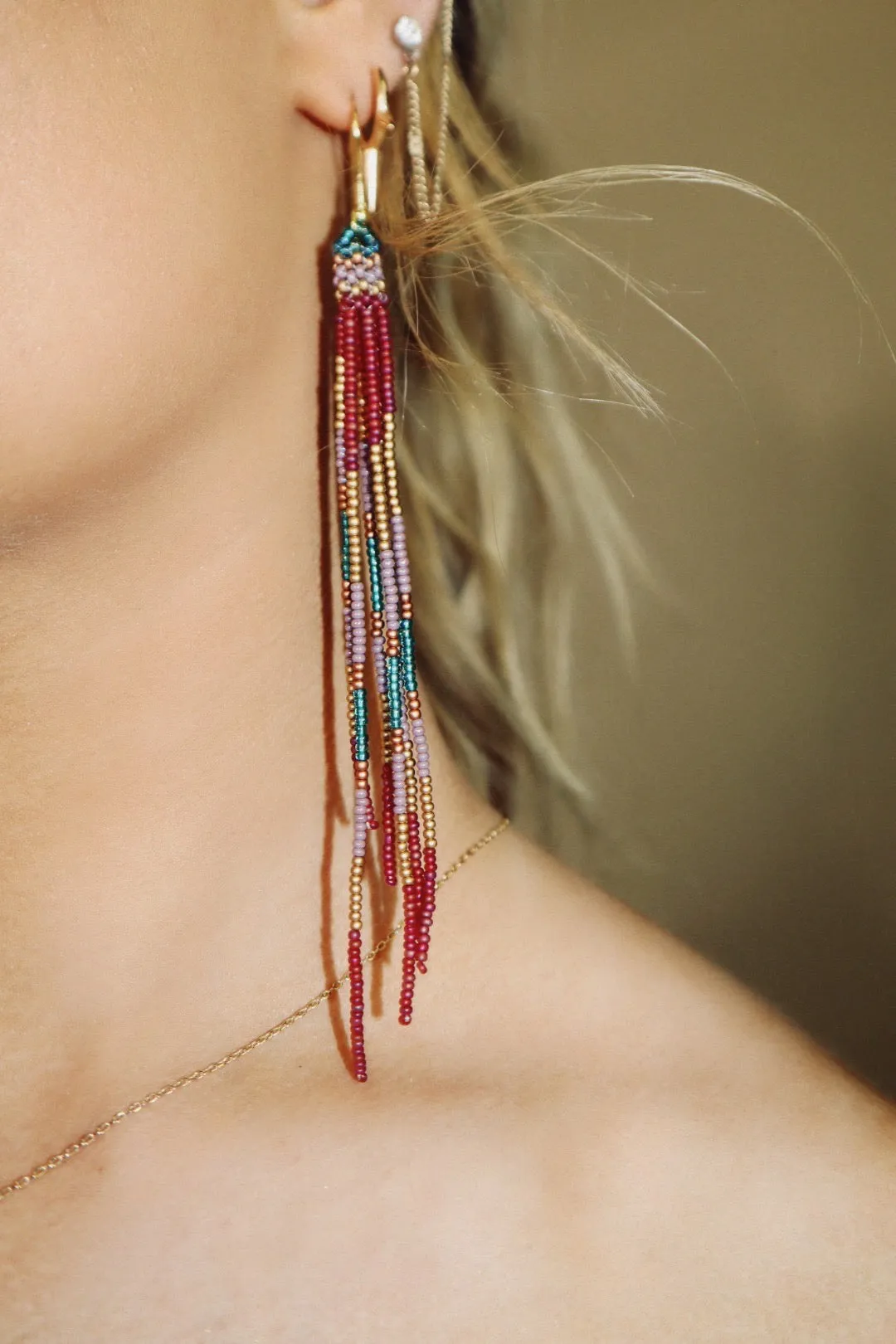 Marcella Fringe Beaded Earring