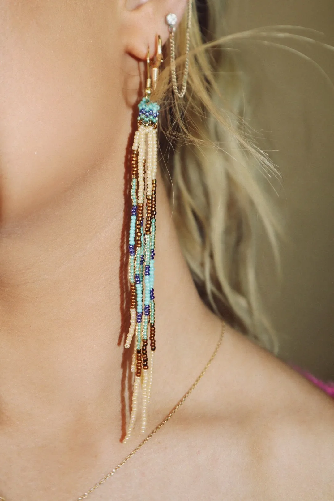 Marcella Fringe Beaded Earring