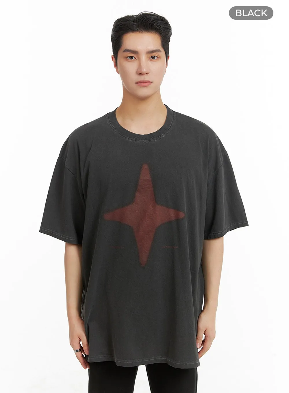 Men's Star Graphic Cotton T-Shirt IA401