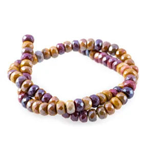 Mookaite 8mm Plated Rondelle Faceted - 15-16 Inch