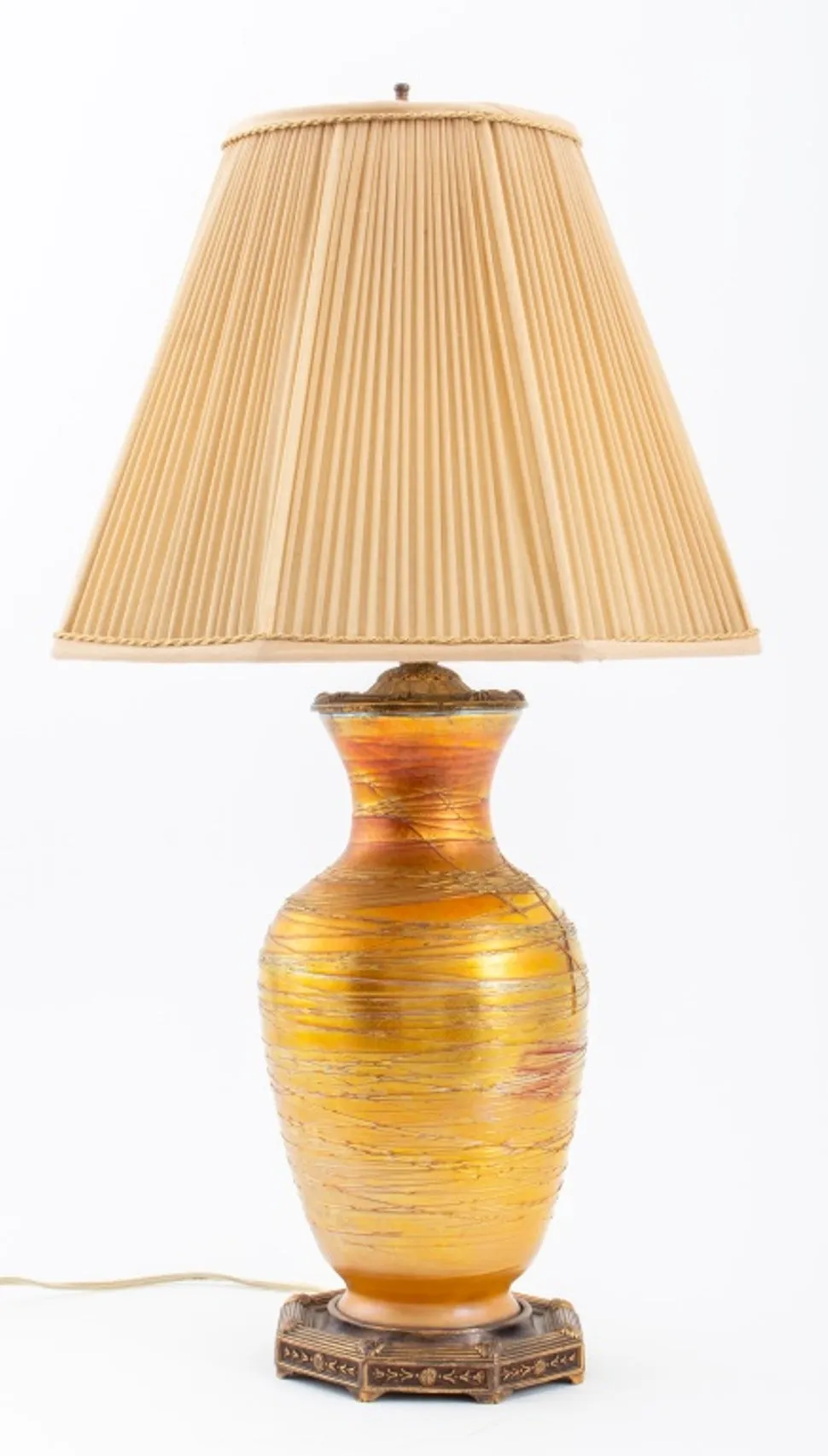 M.S. Co. Lamp with Durand Glass Vase Base