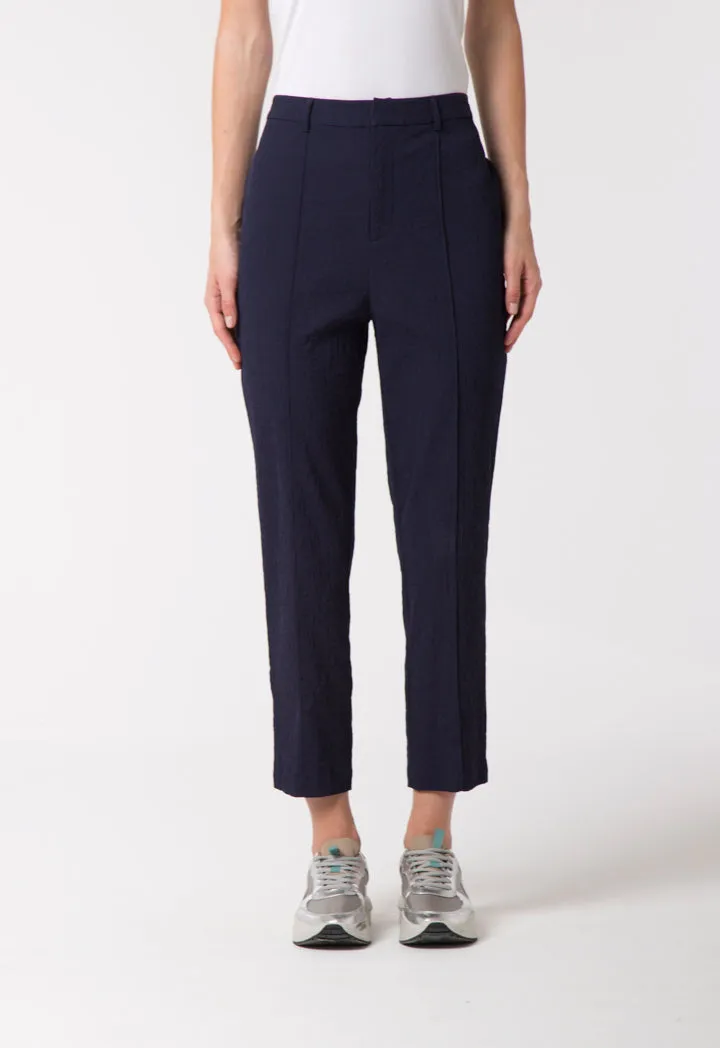 Navy Textured Trouser