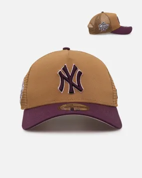 New Era New York Yankees 'Rustic Rose' 9FORTY A-Frame Trucker Snapback Wheat