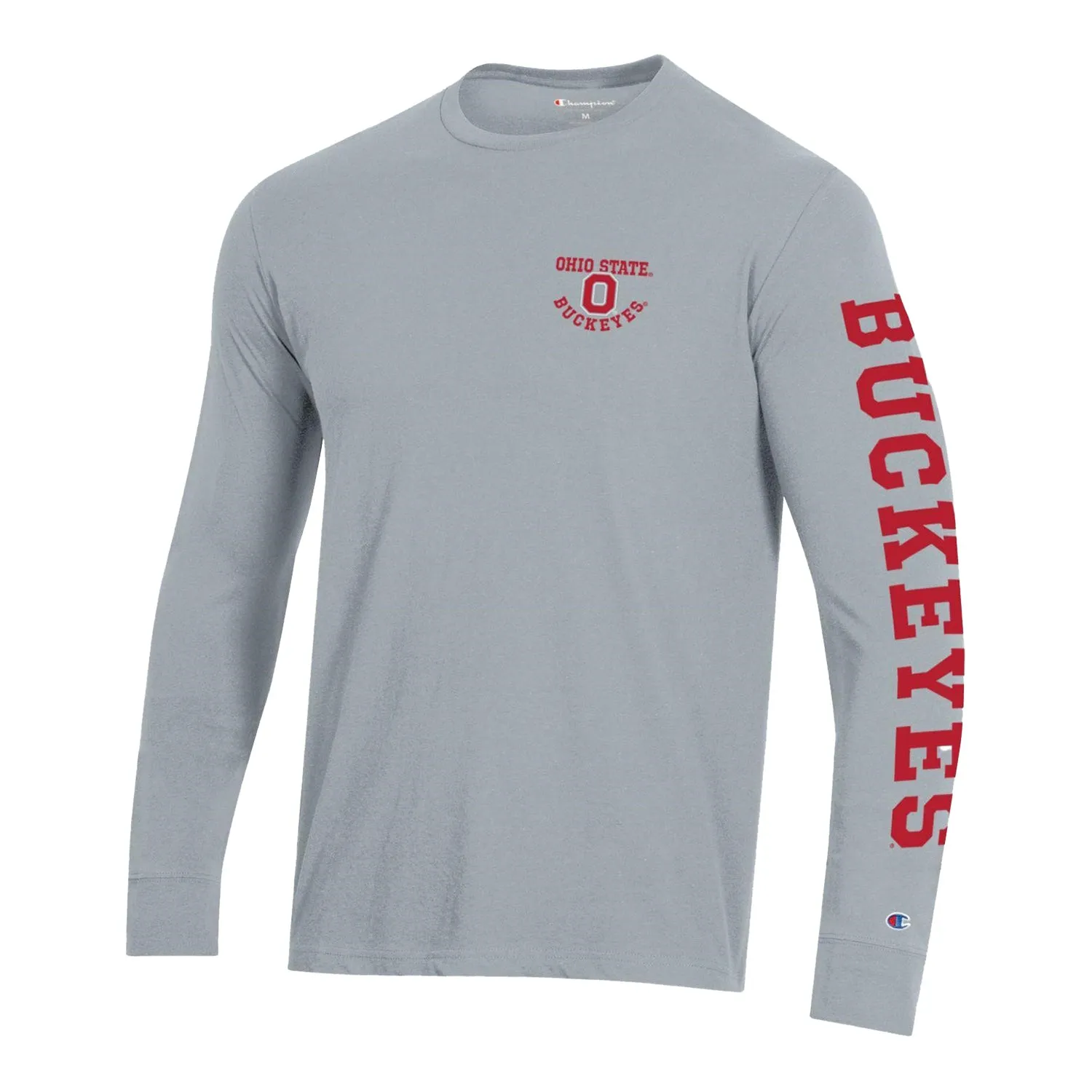 Ohio State Buckeyes 3-Hit Print Long Sleeve Gray T-Shirt