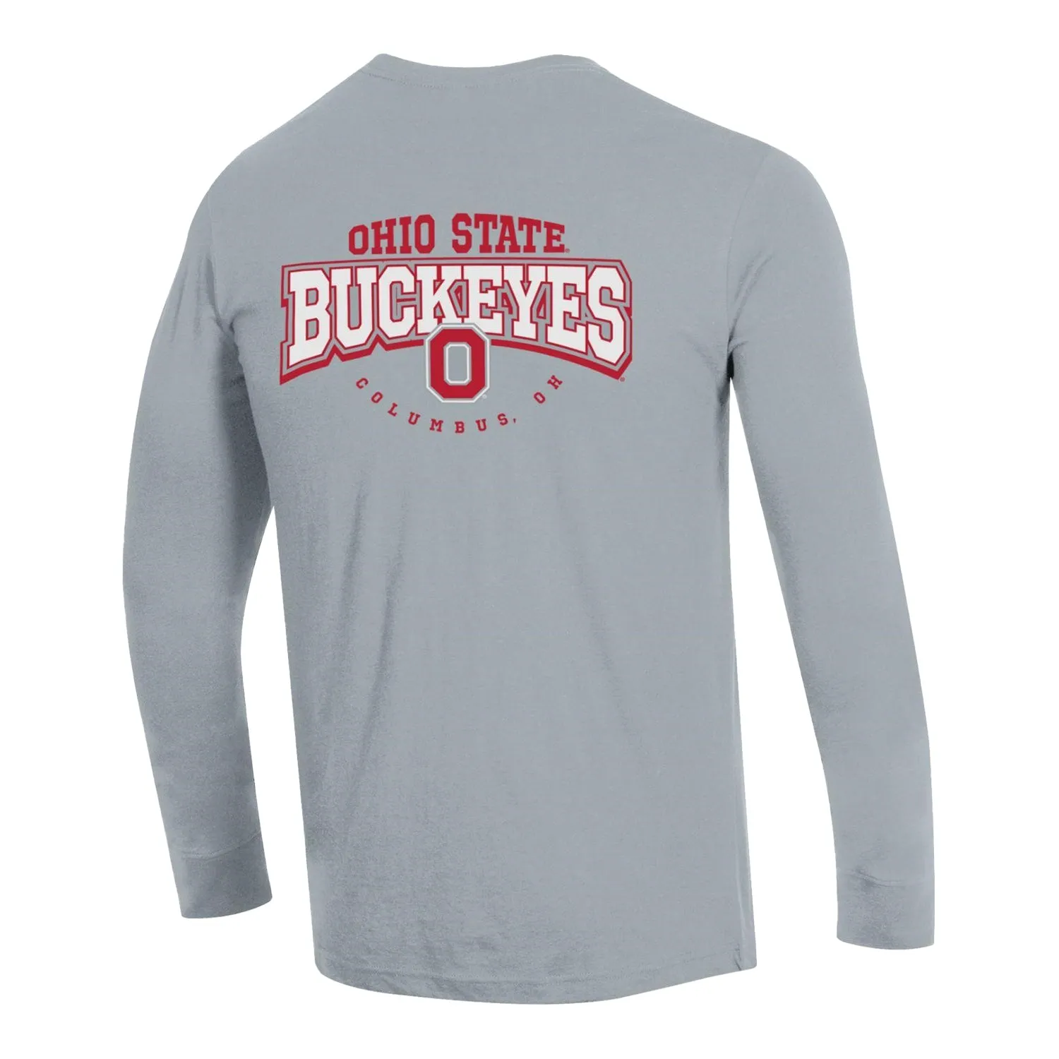 Ohio State Buckeyes 3-Hit Print Long Sleeve Gray T-Shirt