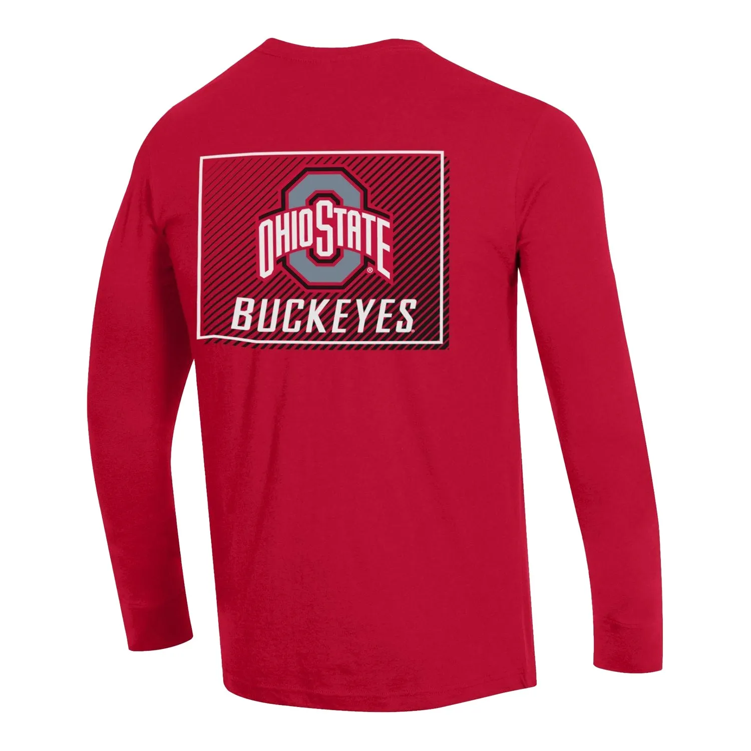 Ohio State Buckeyes 3-Hit Print Long Sleeve Scarlet T-Shirt