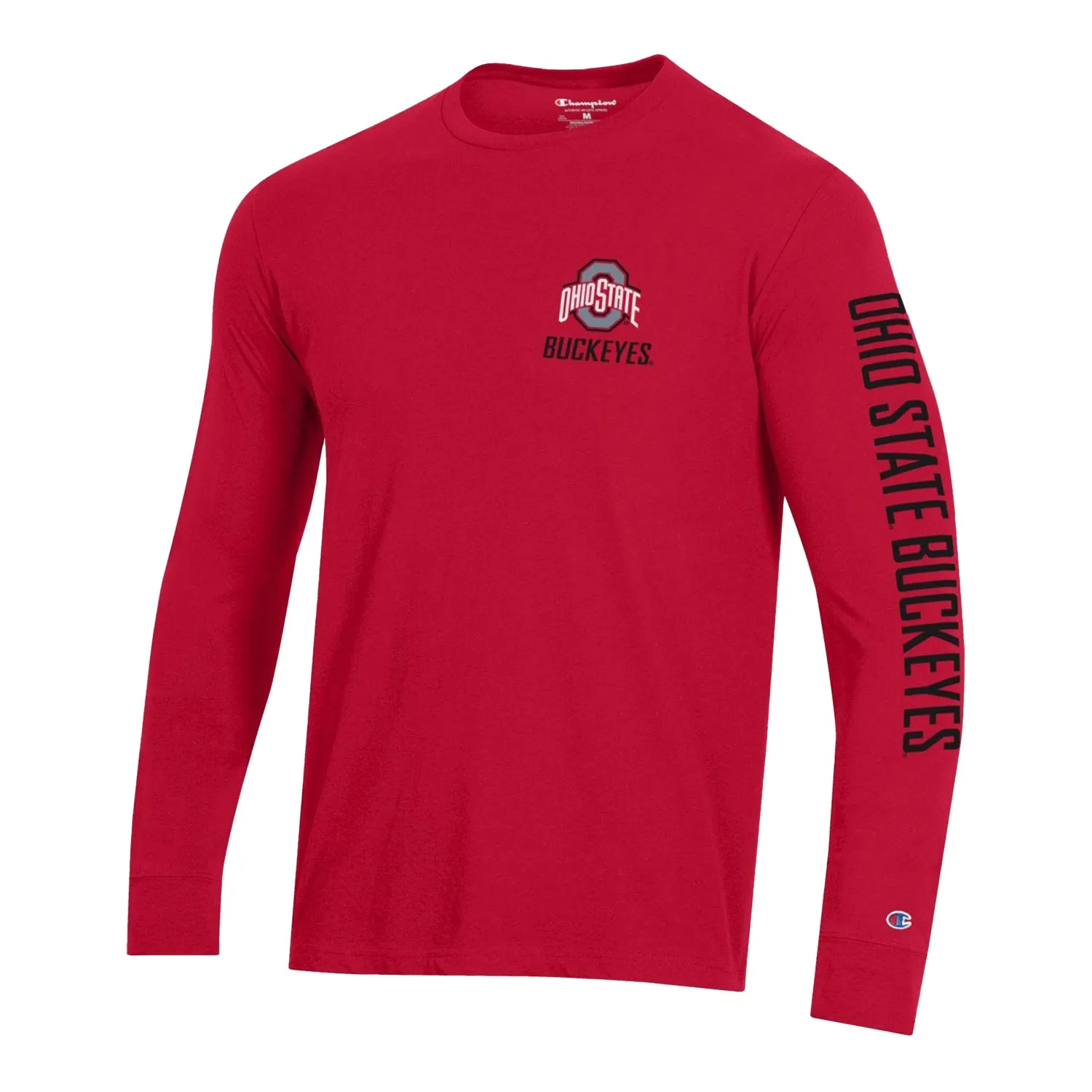 Ohio State Buckeyes 3-Hit Print Long Sleeve Scarlet T-Shirt