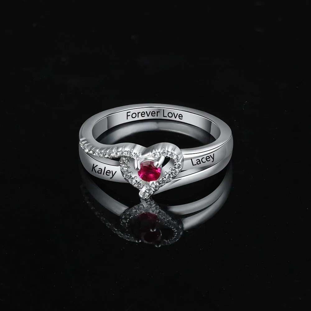 Personalized Birthstone Adjustable Ring For Women