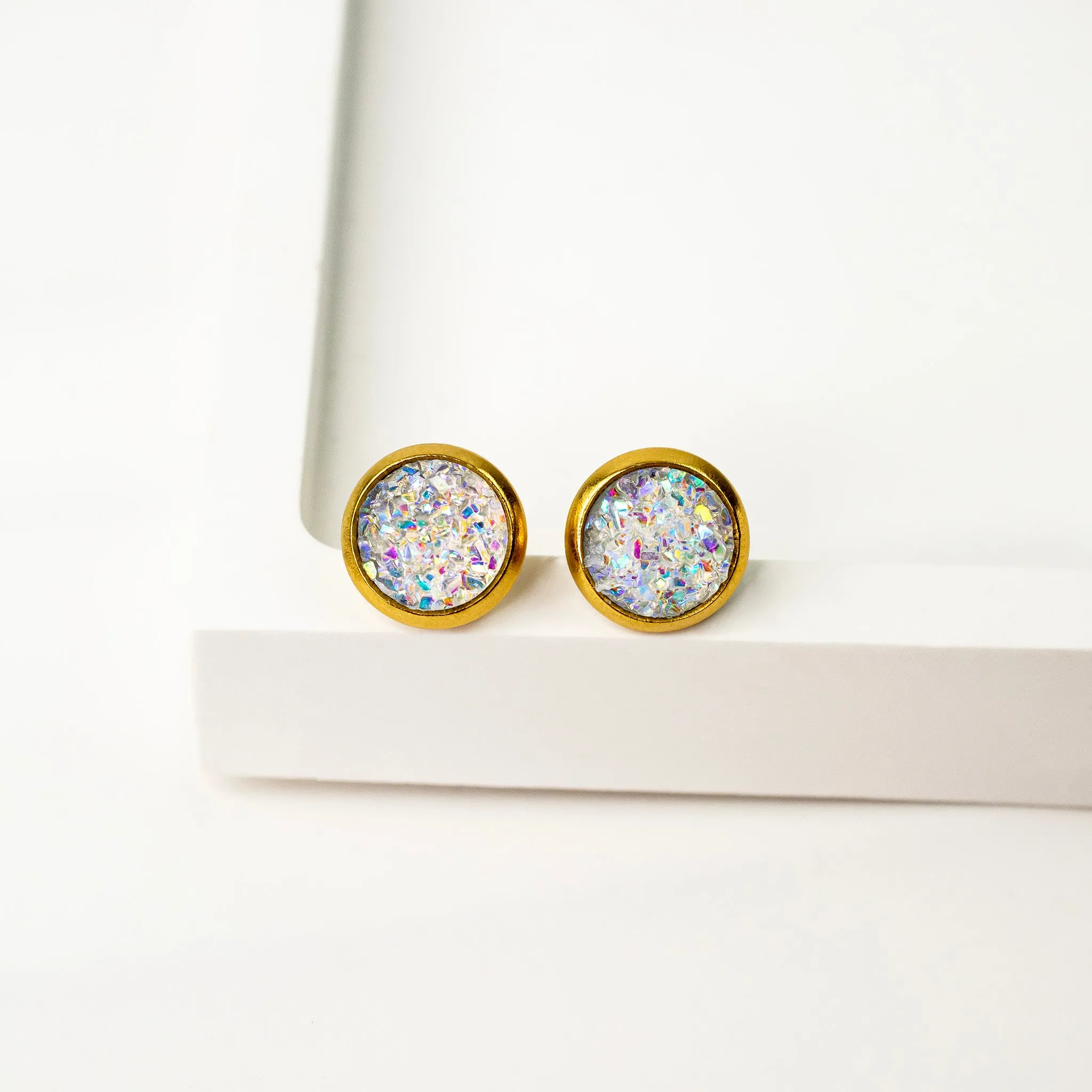 Prism Iridescent Druzy Stud Earrings