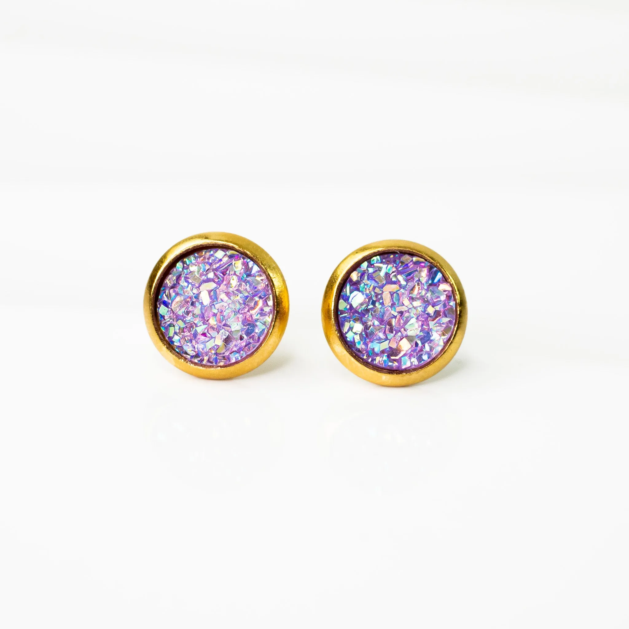 Prism Iridescent Druzy Stud Earrings