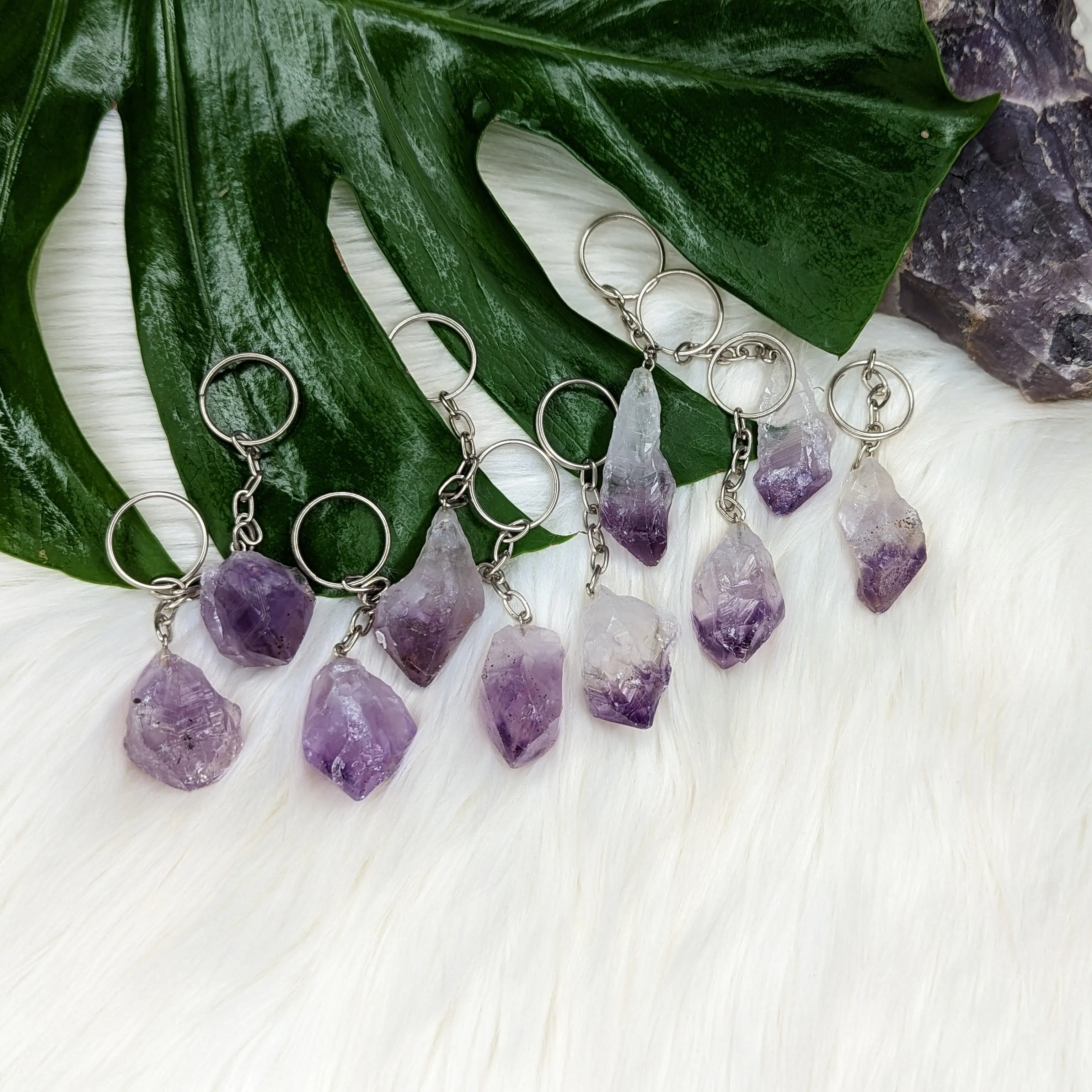 Purple Amethyst Key Chain