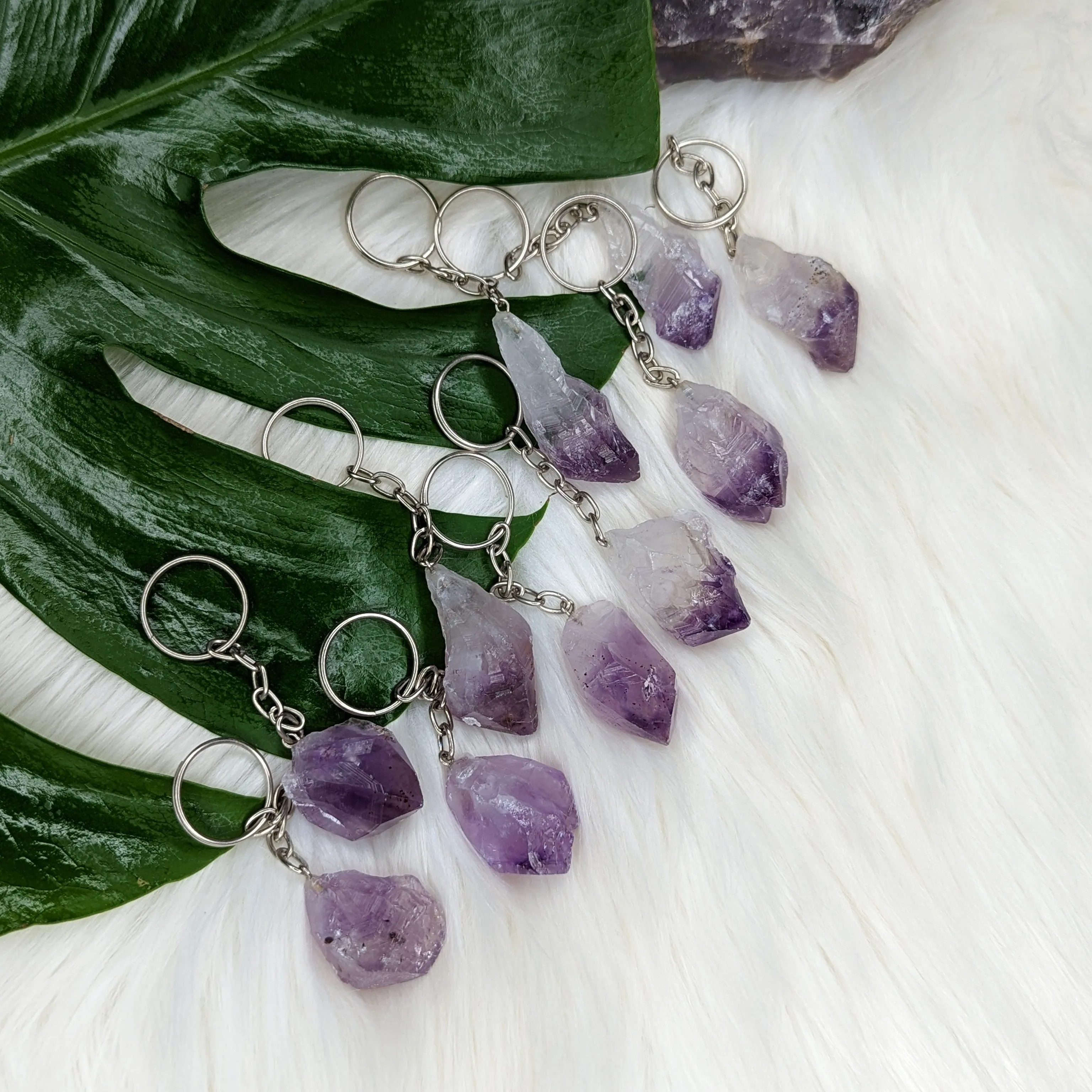 Purple Amethyst Key Chain