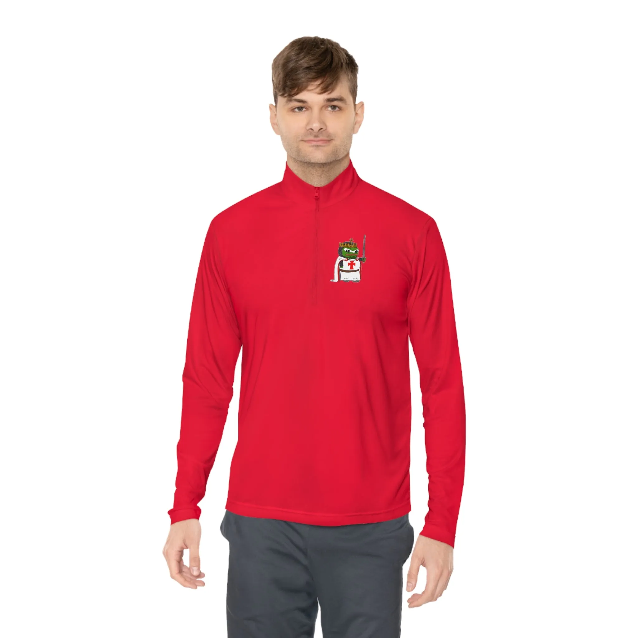 "Toadally Crusadin" Rare Pepe Quarter-Zip Pullover