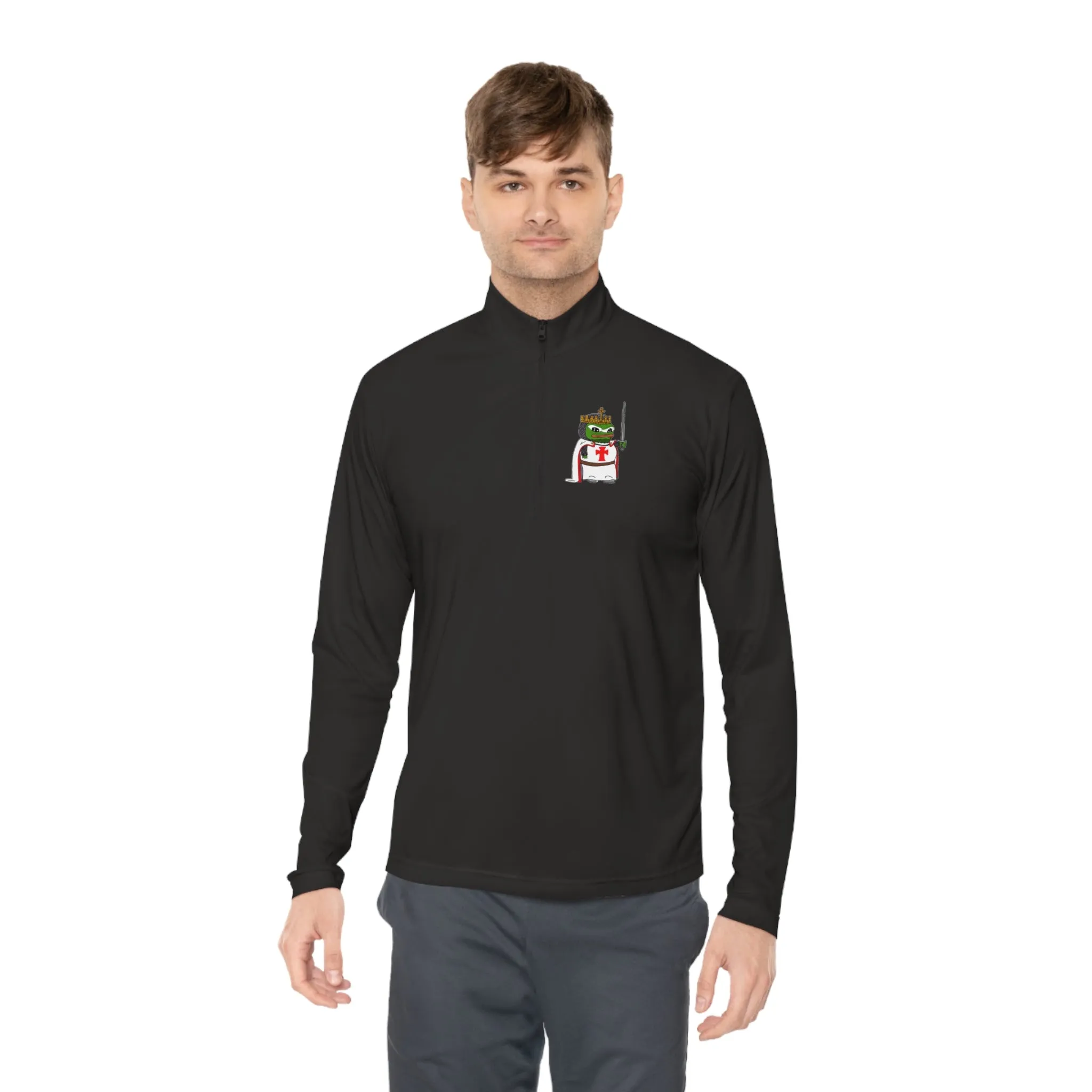 "Toadally Crusadin" Rare Pepe Quarter-Zip Pullover