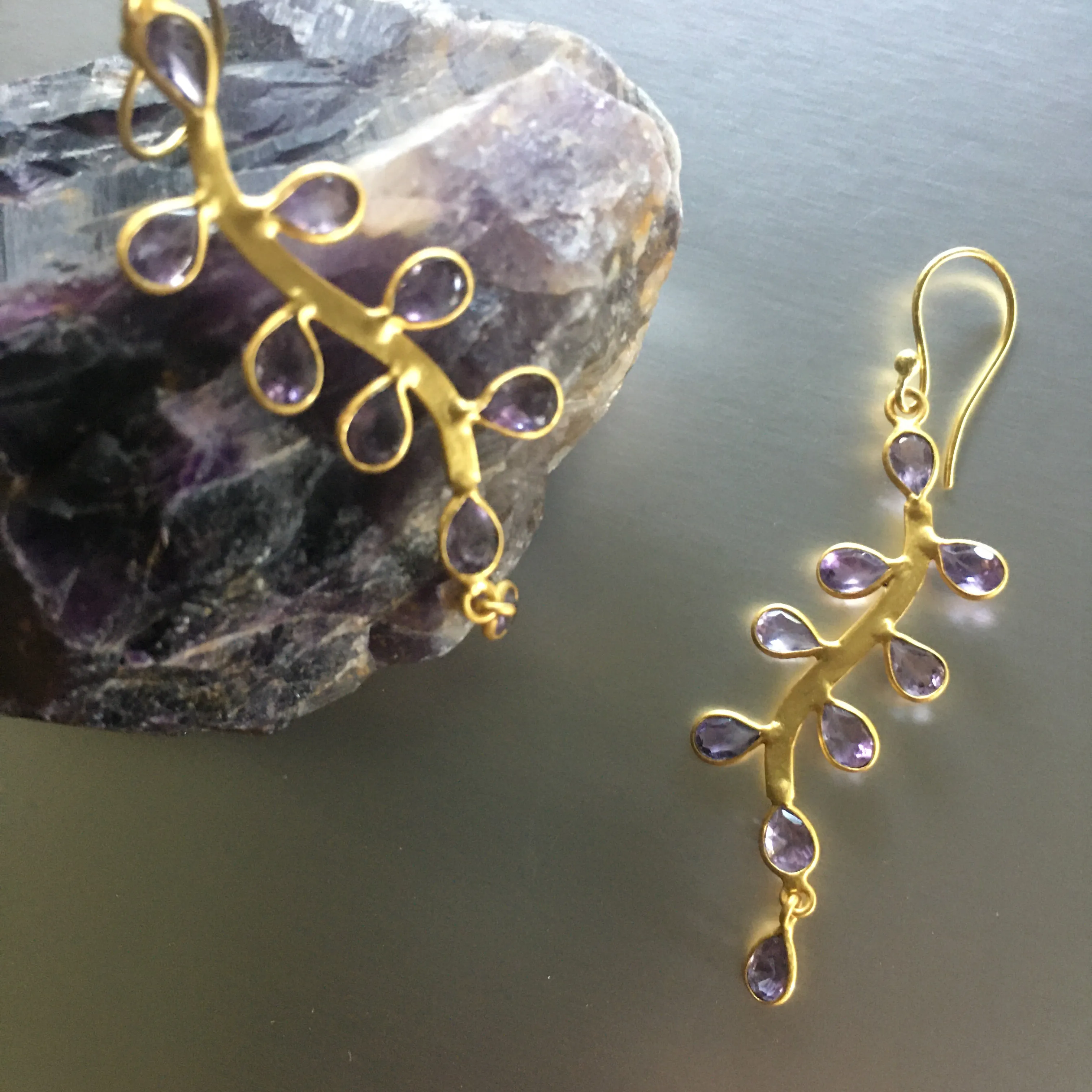 Sanya Earrings With Amethyst