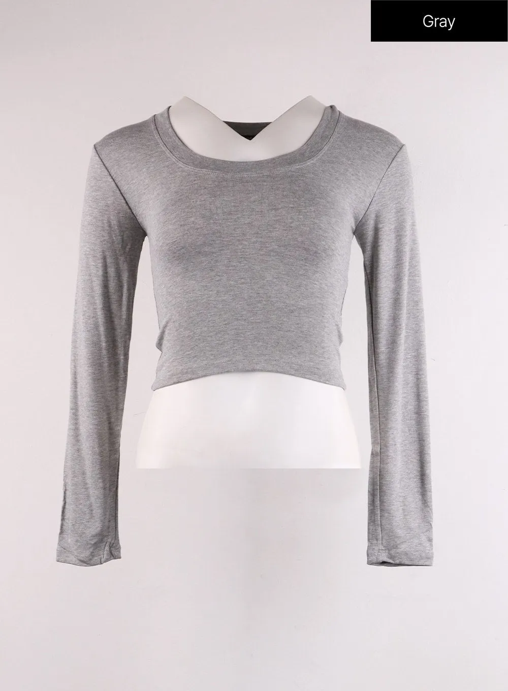 Slim Fit U-Neck Crop Tee IF402