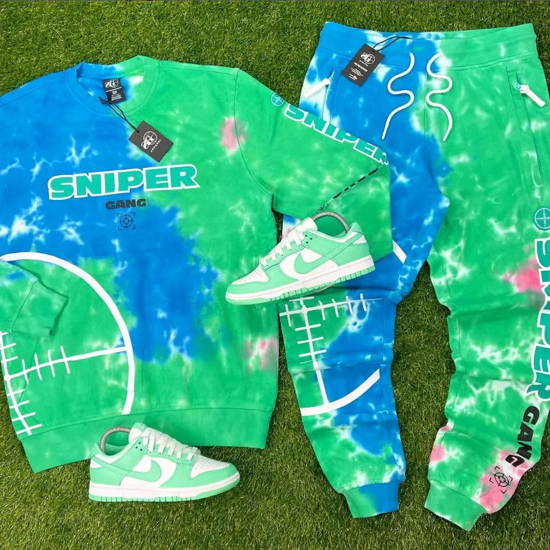 Sniper Tie-Dye Crew Set (Blue/Multi) /D3