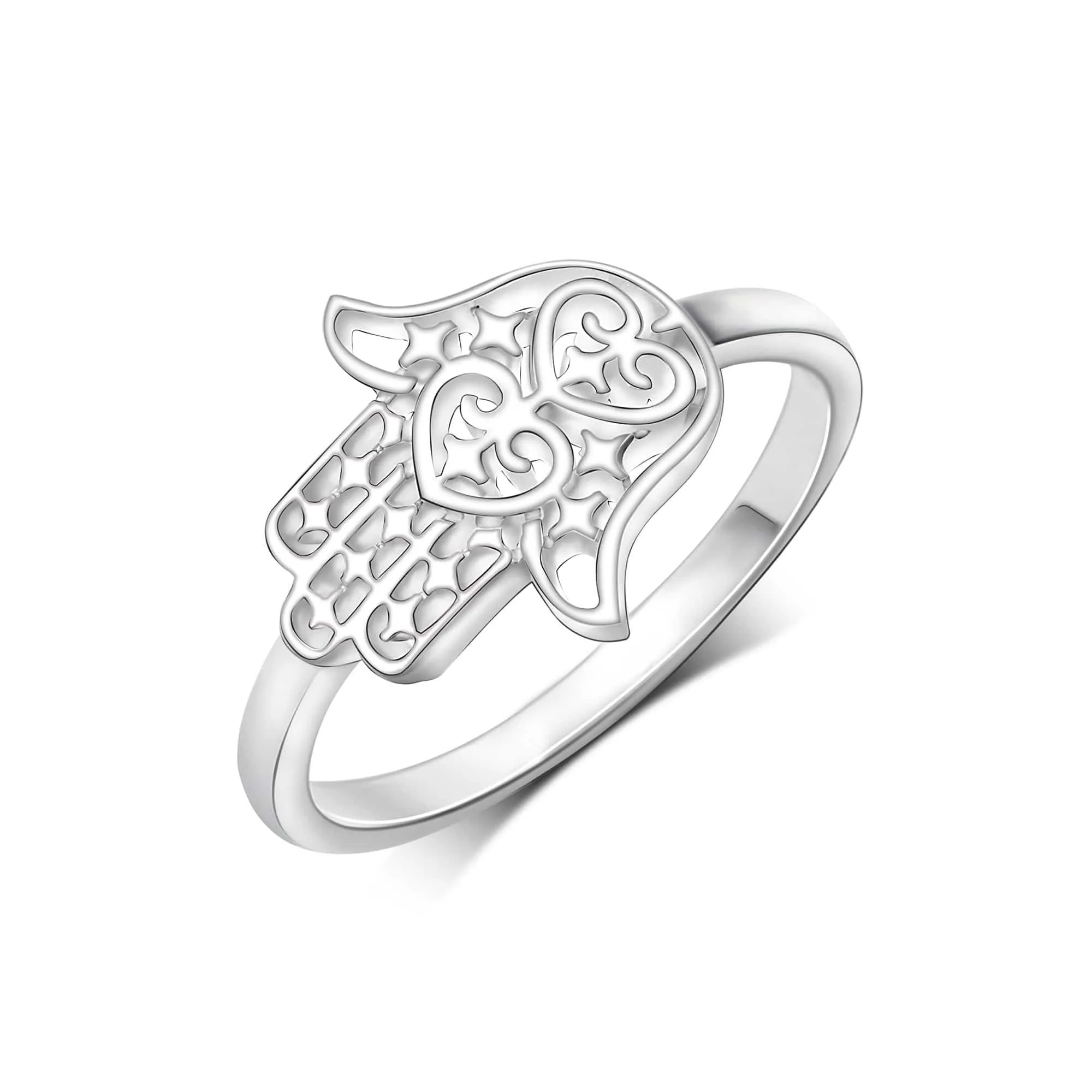 Sterling Silver Hamsa Hand Ring