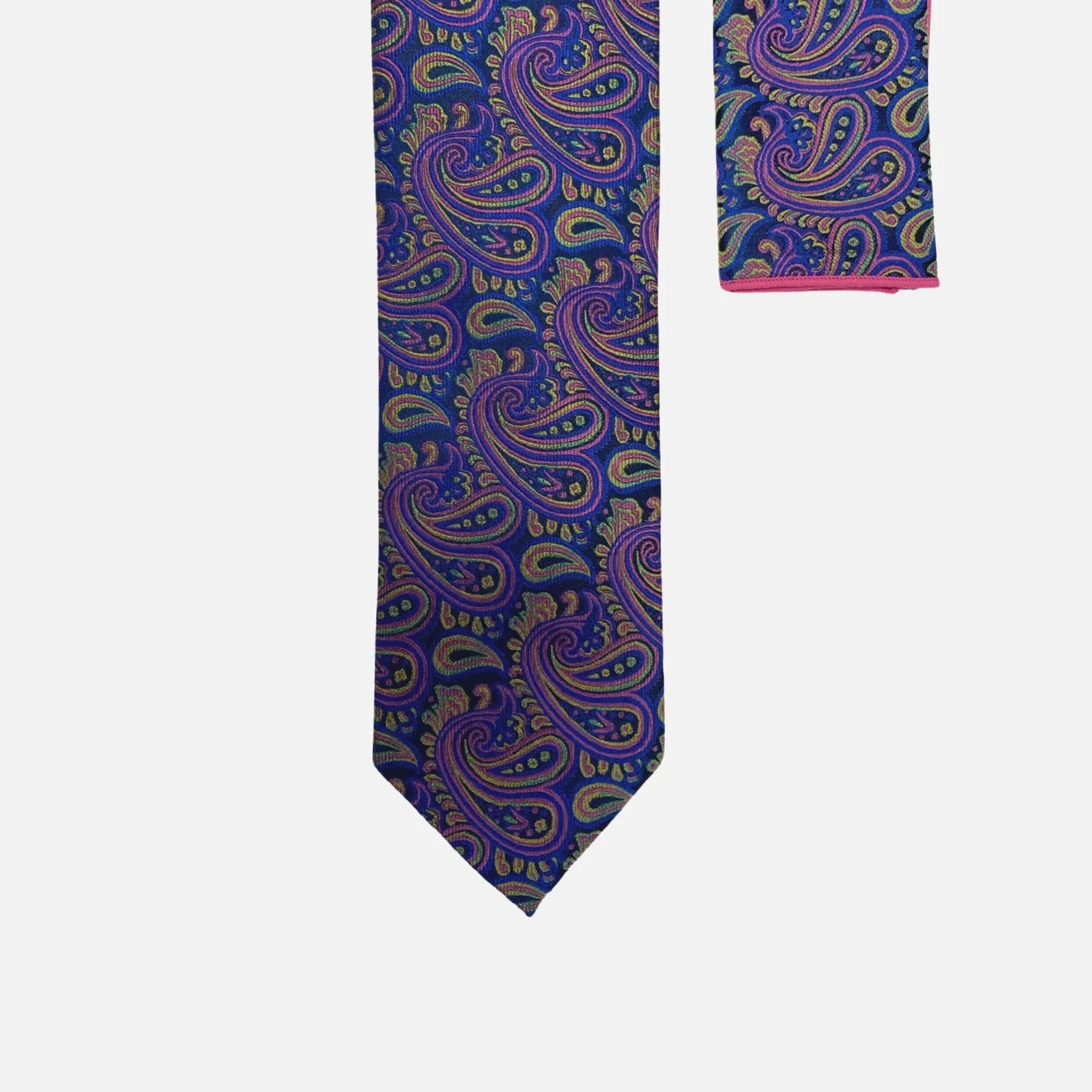 Steven Land “BW2410” Purple Silk Tie and Hanky