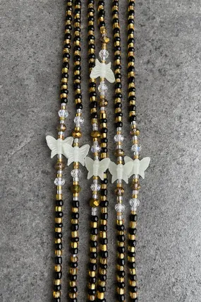 Thick Opulent Butterfly Glow Tie On Waist Beads