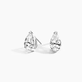 Three-Prong Pear Diamond Stud Earrings (Setting Only) - DC009