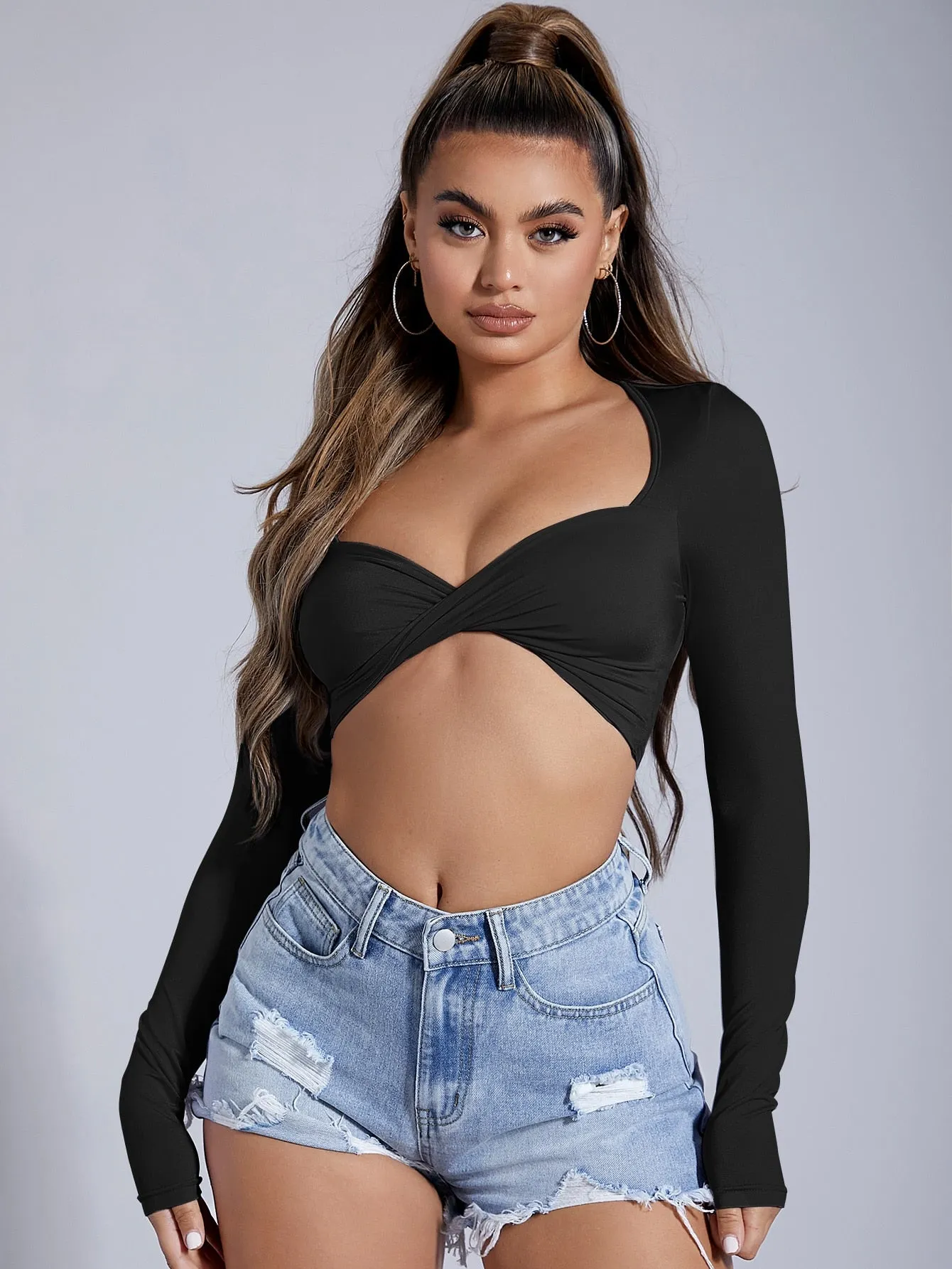 Twist Front Crop Tee