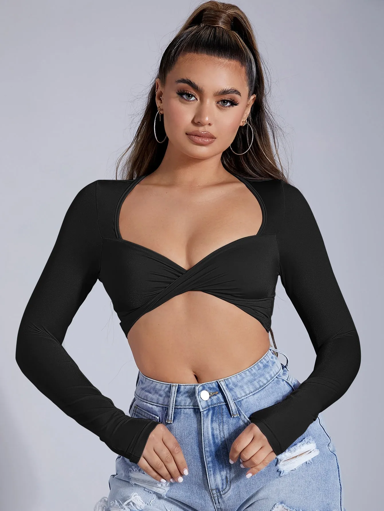 Twist Front Crop Tee