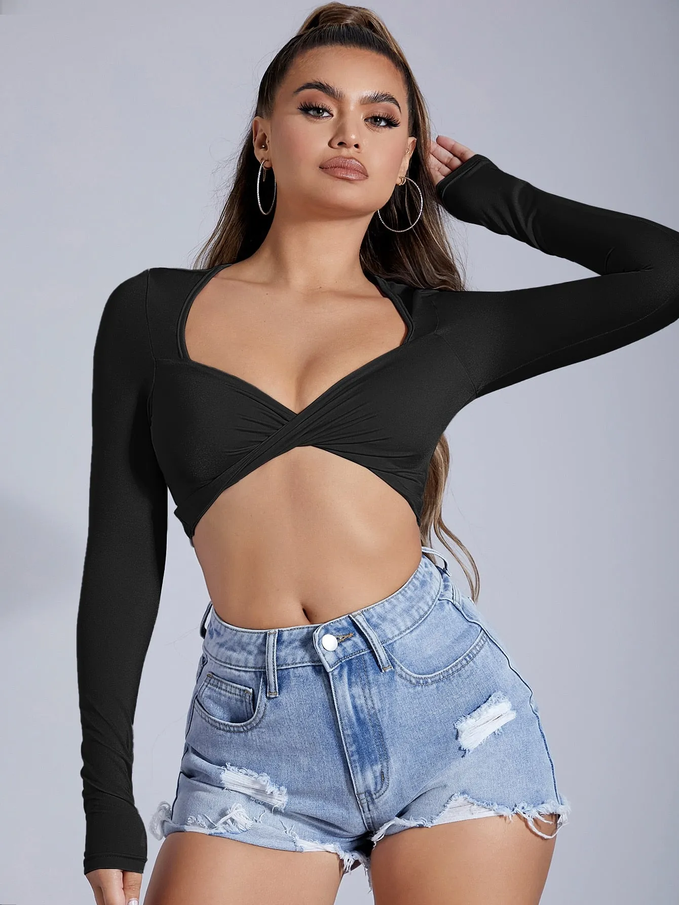 Twist Front Crop Tee