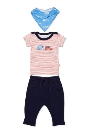 Vacation 3 pc - Top, Pants & Bib Set