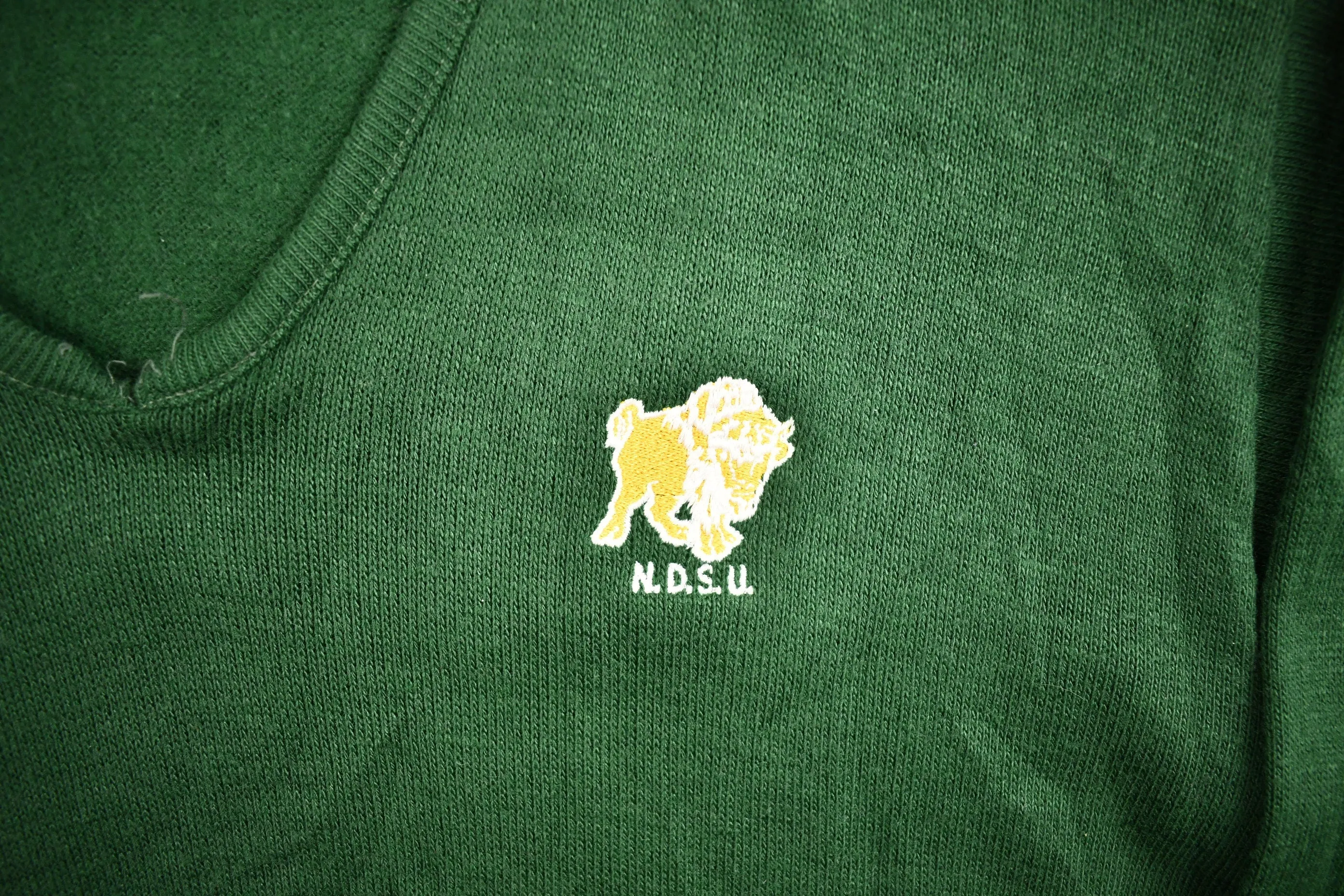 Vintage 1970s North Dakota State University Collegiate Sweater / Embroidered / Vintage Champion / Sportswear / True Vintage / Made In USA