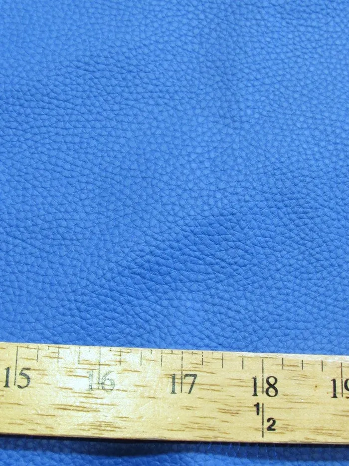 Vinyl Faux Fake Leather Pleather Grain Champion PVC Fabric / Dodger Blue / By The Roll - 50 Yards