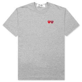 Women's Double Hearts T-Shirt - Grey