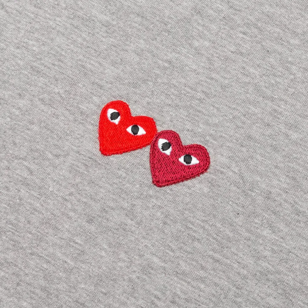 Women's Double Hearts T-Shirt - Grey