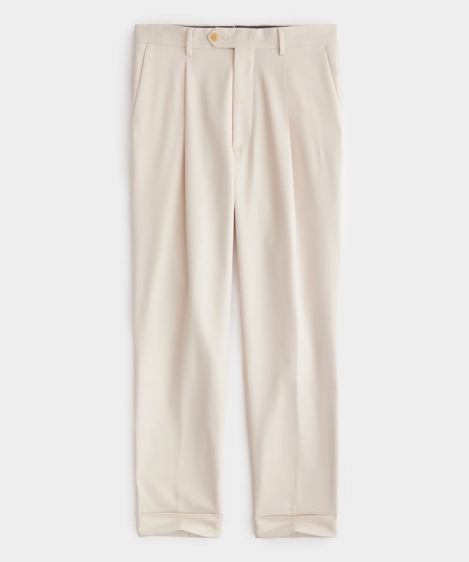 Wool Cotton Madison Trouser in Coastal White