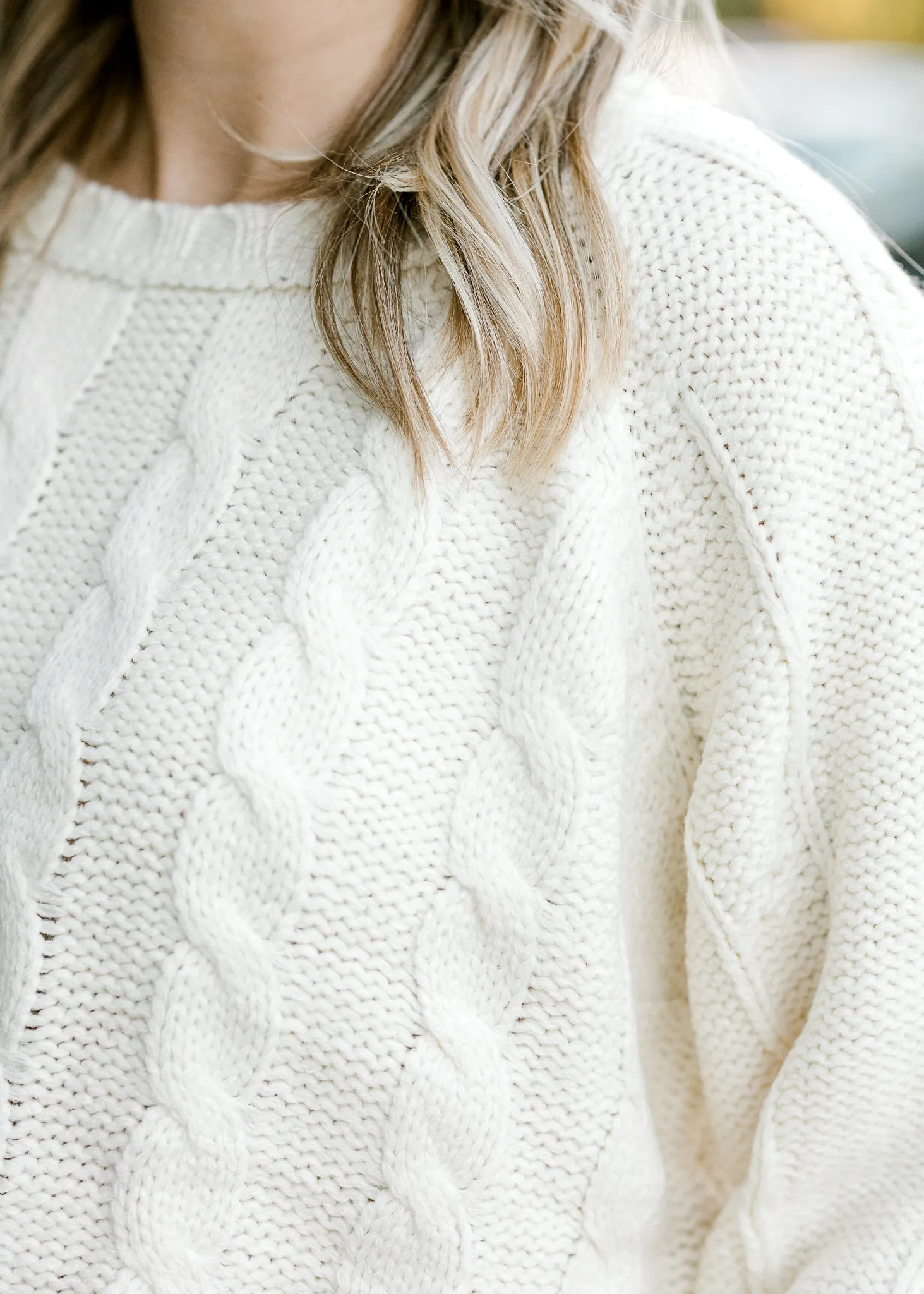 X Cream Cable Knit Layering Sweater